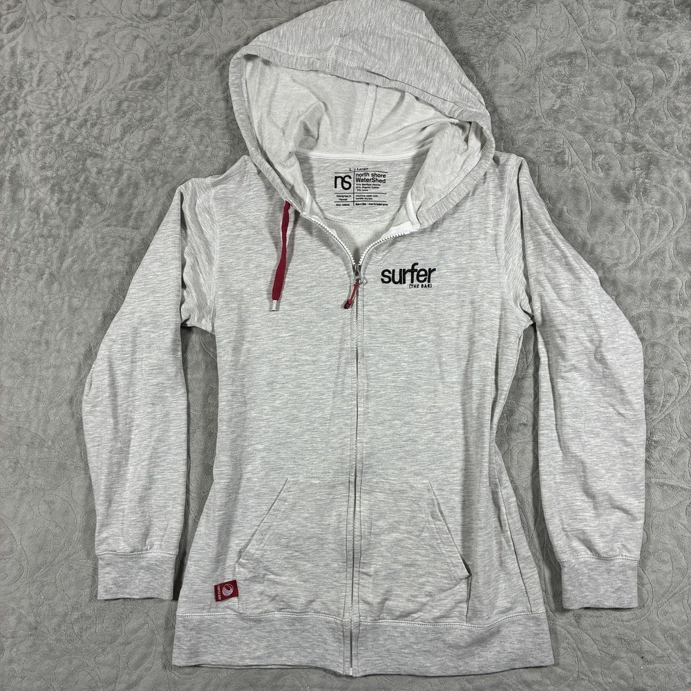Brand Light Gray Full-Zip Hoodie with Hood